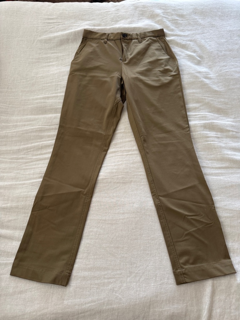 Quince Olive Green Straight-Leg Chino Pants